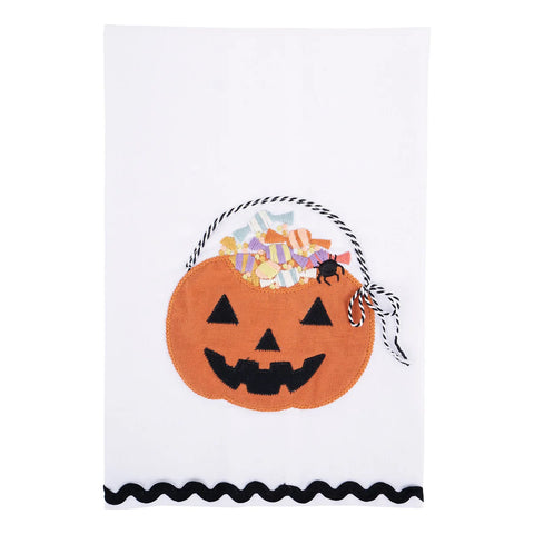 GLORY HAUS Candy Pumpkin Pail Tea Towel