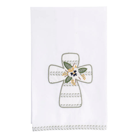 GLORY HAUS Cross with Flowers Tea Towel