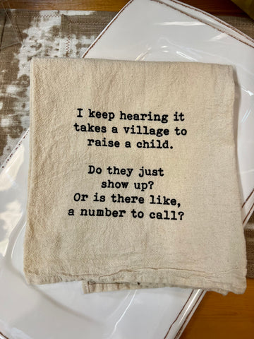 It Takes A Village Tea Towel