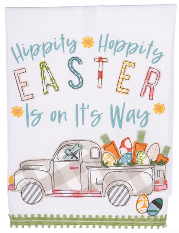 GLORY HAUS  Hippity Hoppity Easter Tea Towel