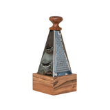 Stainless Steel Grater with Acacia Wood Handle and Base