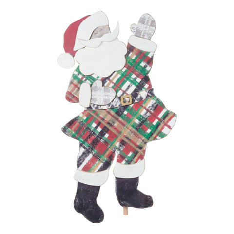 GLORY HAUS Plaid Santa Topper