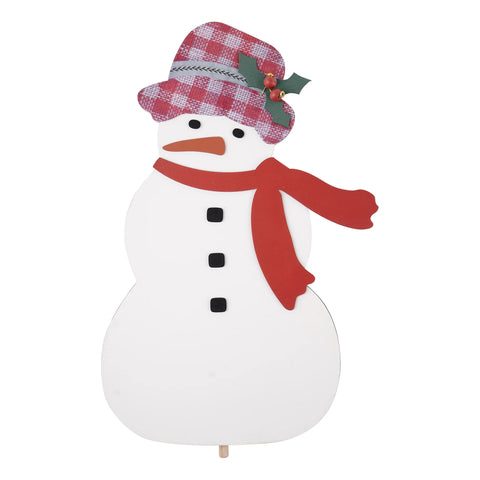 GLORY HAUS Snowman with Holly Hat Topper