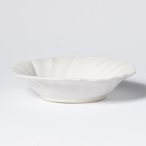 VIETRI Incanto Stone White Ruffle Pasta Bowl