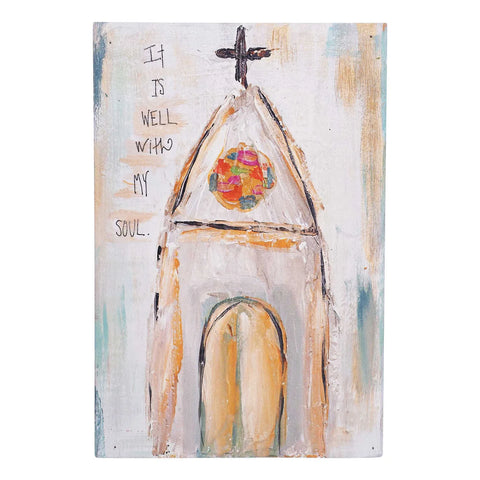 GLORY HAUS It is Well Church Wood Block