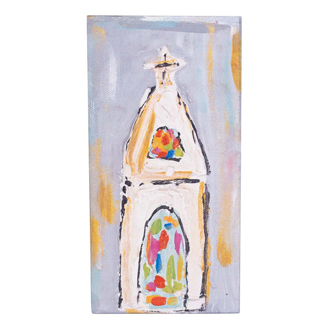 GLORY HAUS Stained Glass Window Church Wood Block
