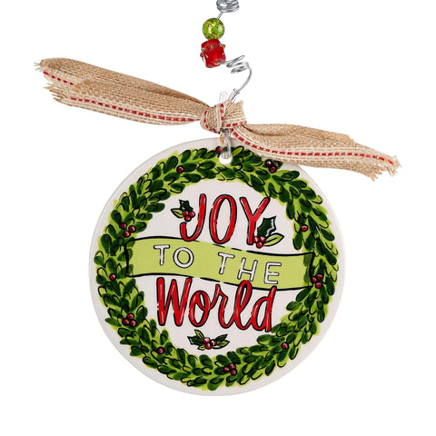 GLORY HAUS Joy to the World Wreath Flat Ornament
