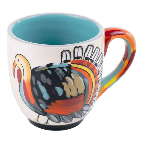 GLORY HAUS Colorful Turkey Feathers Mug