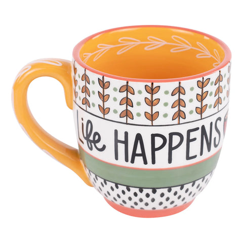 GLORY HAUS Life Happens Coffee Helps Mug