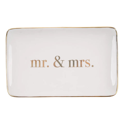 GLORY HAUS Gold Mr./Mrs. Trinket Tray