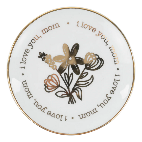 GLORY HAUS I Love You Mom Gold Trinket Tray