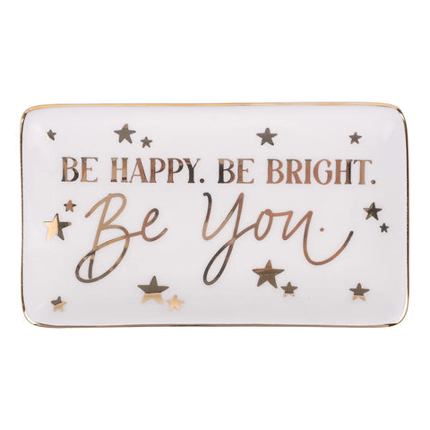 GLORY HAUS Be Happy Be Bright Trinket Tray
