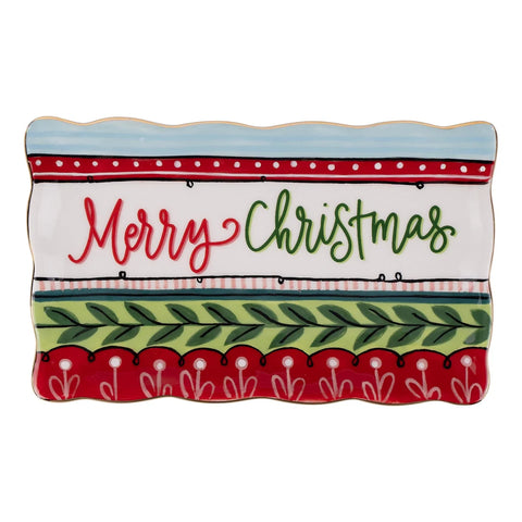 GLORY HAUS Bright Merry Christmas Trinket Tray
