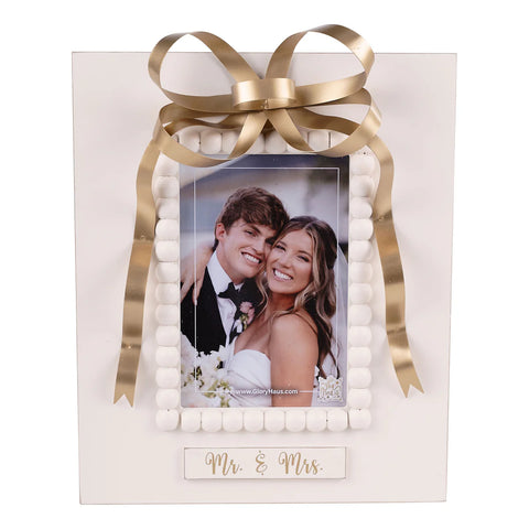 GLORY HAUS Mr. and Mrs. Gold Bow Frame