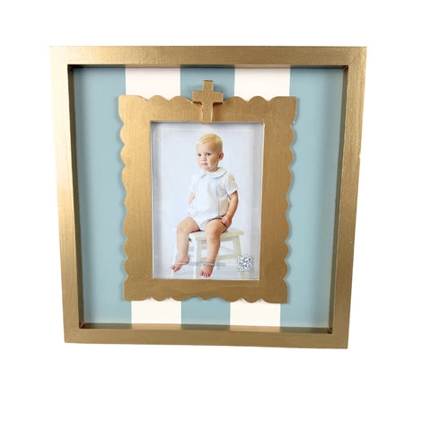 GLORY HAUS Gold Cross Striped Frame