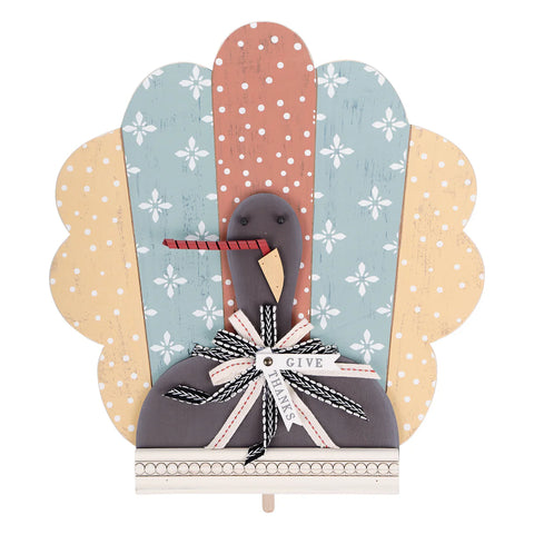 GLORY HAUS Colorful Give Thanks Turkey Topper