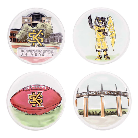 GLORY HAUS Kennesaw State Coaster Set of 4