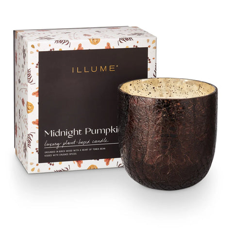 ILLUME Midnight Pumpkin Large Boxed Crackle Glass Candle