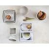 Square Stoneware Serving Dishes with Scalloped Edge - Set 4