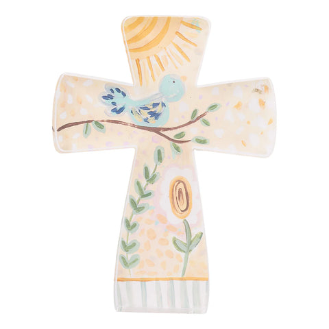 GLORY HAUS Blue Bird Standing Acrylic Cross