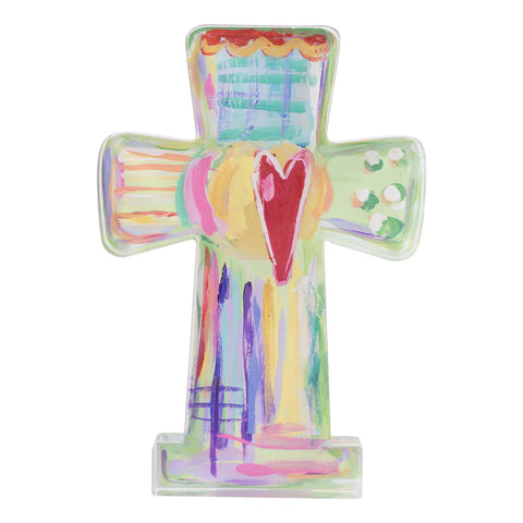 GLORY HAUS Funky Heart Acrylic Cross