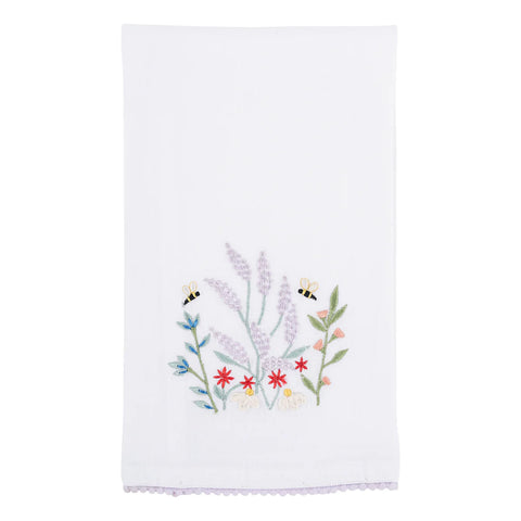 GLORY HAUS Lilac and Bees Tea Towel