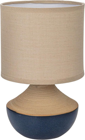 Stoneware Table Lamp with Linen Shade