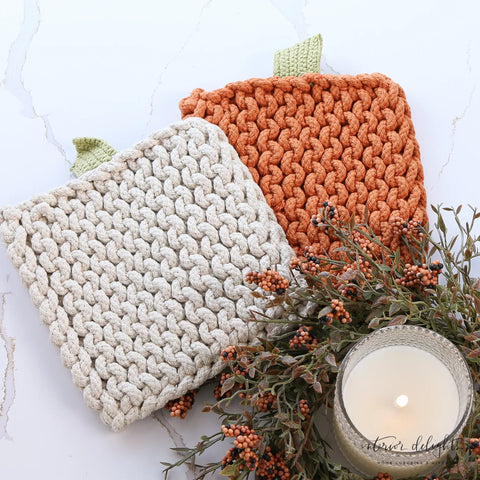 Crocheted Pot Holder - Cream