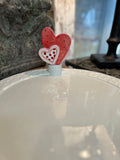 GLORY HAUS Red & White Heart Charcuterie Board Topper