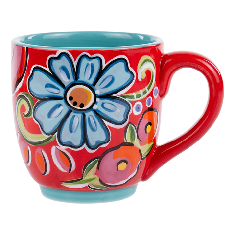 GLORY HAUS Red Floral Mug