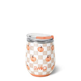 SWIG Pumpkin Check Stemless Wine Cup 12oz