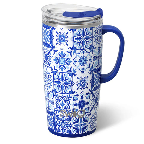 SWIG Indigo Tiles Travel Mug 22oz