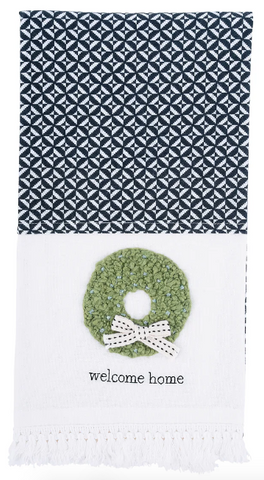 GLORY HAUS Welcome Home Wreath Tea Towel