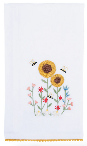 GLORY HAUS Sunflowers and Bees Tea Towel