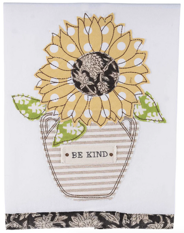 GLORY HAUS Be Kind Sunflower Tea Towel