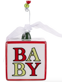 GLORY HAUS Baby's 1st Christmas Block Ornament