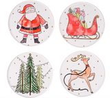 GLORY HAUS Santa Coaster Set/4