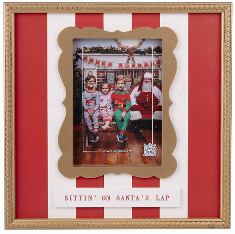 GLORY HAUS Gold Trimmed Sittin On Santas Lap Frame
