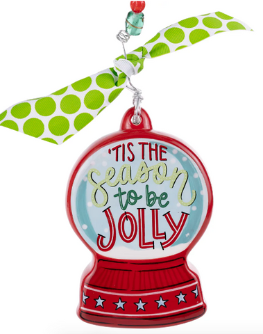 GLORY HAUS Tis the Season to Be Jolly Snowglobe Puff Ornament