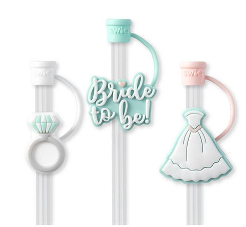SWIG - Bride to Be Straw Topper Set