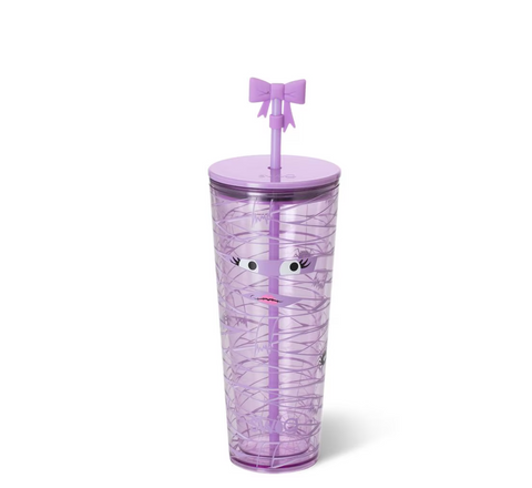 SWIG Boo Crew Mummy Plastic Cup with Straw