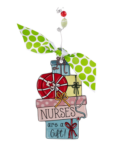 GLORY HAUS Nurses are a Gift Flat Ornament