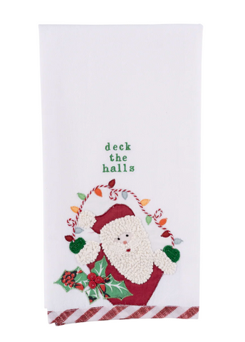 GLORY HAUS Santa Deck the Halls Tea Towel