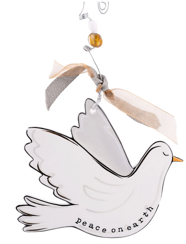 GLORY HAUS Peace on Earth Dove Flat Ornament