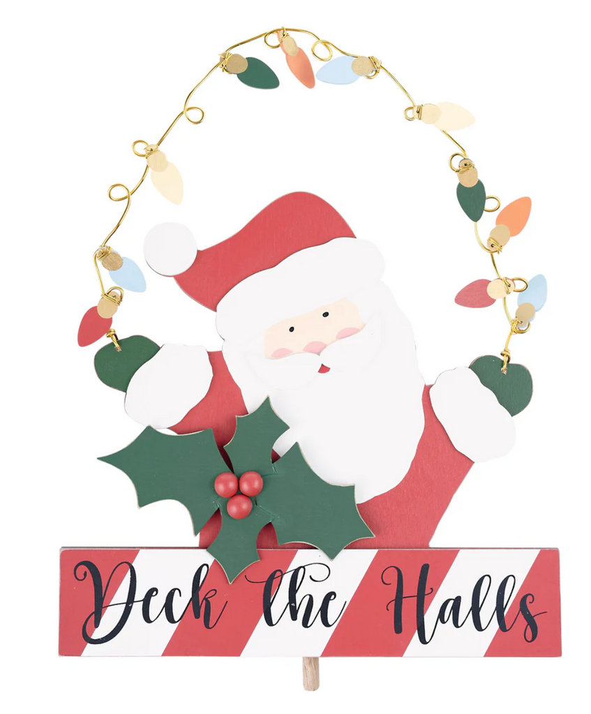 Glory Haus Deck the Halls Santa Topper