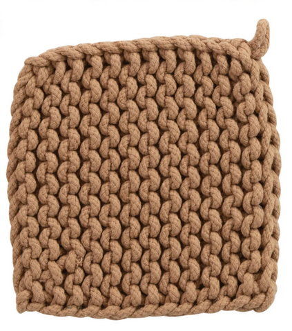 Crocheted Pot Holder - Beige