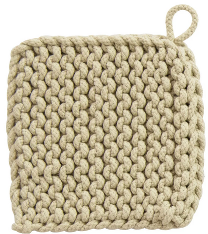 Crocheted Pot Holder - Light Green