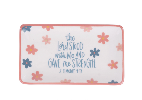 GLORY HAUS The Lord Gave Me Strength Trinket Tray