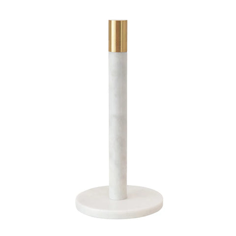 Marble Paper Towel Holder with Brass Top
