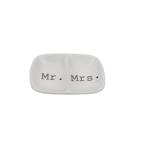 Mr./Mrs. Ceramic 2- Section Dish
